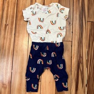 Hanna Andersson Adorable Rainbow Set Top 3-6mos, Bottoms 0-3mos